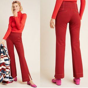 NWT Anthropologie Burgundy Flare Pants